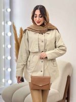 بارانی ژیله دکمه دار روژین کد 5672 - تصویر 16