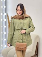 بارانی ژیله دکمه دار روژین کد 5672 - تصویر 12