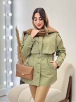 بارانی ژیله دکمه دار روژین کد 5672 - تصویر 5