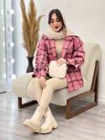 پالتو چهارخونه آستین بند دو جیب کد 5666 - تصویر 10