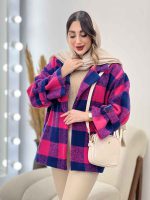 پالتو چهارخونه آستین بند دو جیب کد 5666 - تصویر 24