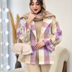 پالتو چهارخونه آستین بند دو جیب کد 5666