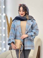 پالتو چهارخونه آستین بند دو جیب کد 5666 - تصویر 2