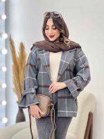 پالتو چهارخونه آستین بند دو جیب کد 5666 - تصویر 4
