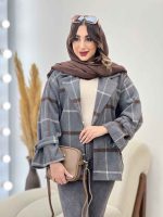 پالتو چهارخونه آستین بند دو جیب کد 5666 - تصویر 19