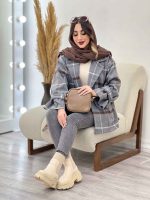 پالتو چهارخونه آستین بند دو جیب کد 5666 - تصویر 28
