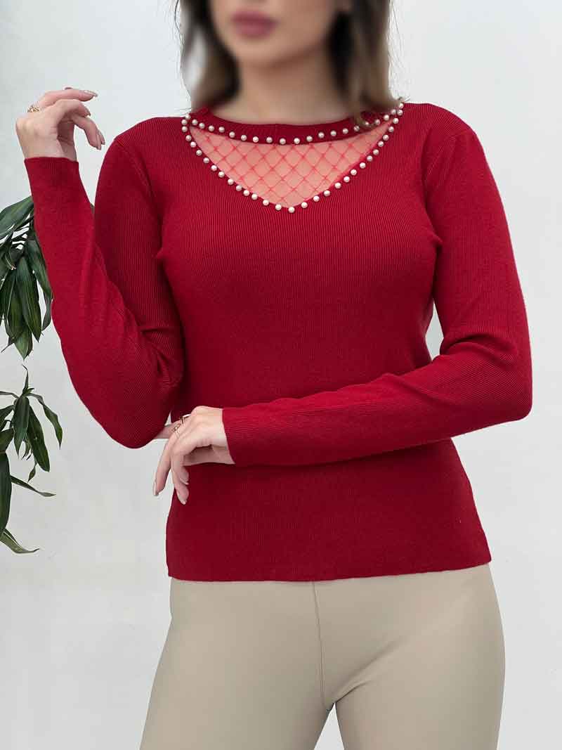 بافت یقه تور مرواریدی کد 5701 بافت یقه تور مرواریدی کد 5701