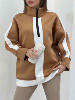 هودی ترکیبی زیپ دار کد 5739 - تصویر 5
