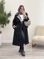 بارانی یقه چهارخونه پرچ دار کد 5717 - تصویر 9