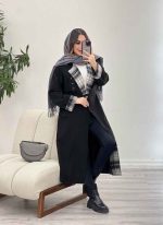 بارانی یقه چهارخونه پرچ دار کد 5717 - تصویر 10