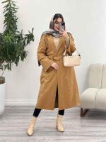 بارانی بلند هشت دکمه کد 5644 - تصویر 17