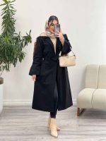 بارانی بلند هشت دکمه کد 5644 - تصویر 14