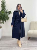 بارانی بلند هشت دکمه کد 5644 - تصویر 7