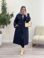 بارانی بلند هشت دکمه کد 5644 - تصویر 19