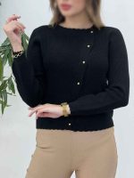 بافت بیسکویتی یقه دالبر کد 5434 - تصویر 9