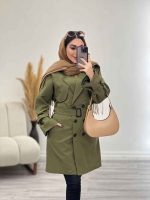 بارانی بلند شش دکمه دو جیب کد 5768 - تصویر 20