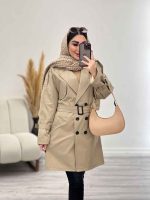 بارانی بلند شش دکمه دو جیب کد 5768 - تصویر 19