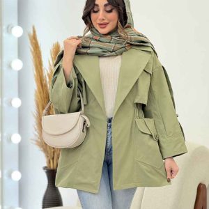 بارانی کمرکش جیب پاگن کد 5702