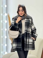 پالتو چهارخونه آستین پیله کد 5451 - تصویر 15