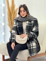 پالتو چهارخونه آستین پیله کد 5451 - تصویر 9