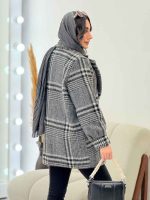پالتو چهارخونه آستین پیله کد 5451 - تصویر 4