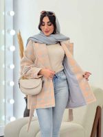 پالتو چهارخونه آستین پیله کد 5451 - تصویر 14