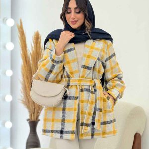 پالتو چهارخونه آستین پیله کد 5451