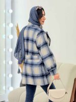 پالتو چهارخونه آستین پیله کد 5451 - تصویر 18