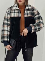 کاپشن ترکیبی چهارخونه کد 5799 - تصویر 14