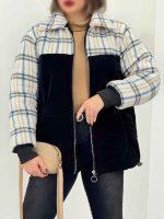 کاپشن ترکیبی چهارخونه کد 5799 - تصویر 20