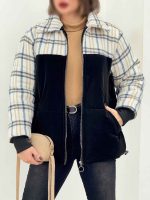 کاپشن ترکیبی چهارخونه کد 5799 - تصویر 13