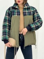 کاپشن ترکیبی چهارخونه کد 5799 - تصویر 11