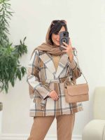 پالتو چهارخونه خاطره کد 5826 - تصویر 5