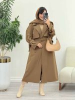 بارانی بلند چهاردکمه ترلان کد 5825 - تصویر 10