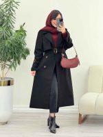 بارانی بلند چهاردکمه ترلان کد 5825 - تصویر 4