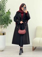 بارانی بلند چهاردکمه ترلان کد 5825 - تصویر 6
