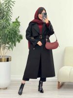 بارانی بلند چهاردکمه ترلان کد 5825 - تصویر 14