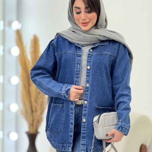 مانتو جین برش دار دلانا کد 5838