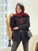 مانتو جین برش دار دلانا کد 5838 - تصویر 13