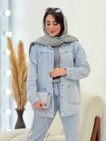 مانتو جین برش دار دلانا کد 5838 - تصویر 6