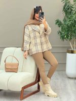 پالتو چهارخونه فروغ کد 5845 - تصویر 9