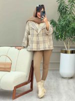 پالتو چهارخونه فروغ کد 5845 - تصویر 7