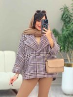 پالتو چهارخونه فروغ کد 5845 - تصویر 29