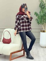 پالتو چهارخونه فروغ کد 5845 - تصویر 27