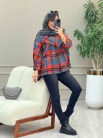 پالتو چهارخونه فروغ کد 5845 - تصویر 22
