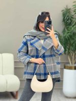 پالتو چهارخونه فروغ کد 5845 - تصویر 11