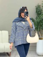 پالتو چهارخونه فروغ کد 5845 - تصویر 3