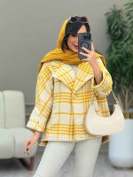 پالتو چهارخونه فروغ کد 5845 - تصویر 4