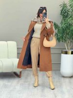 پالتو بلند پشت دو پاگن کد 5834 - تصویر 13