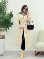 بارانی بلند ژیله پرچ دار ژونا کد 5847 - تصویر 13